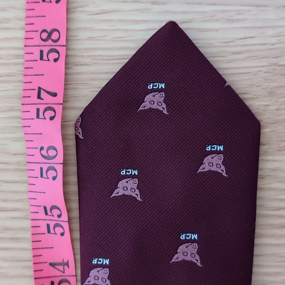 Vintage MCP (Male Chauvinist Pig M.C.P.) Neck Tie, Burgundy Red - Picture 10 of 10